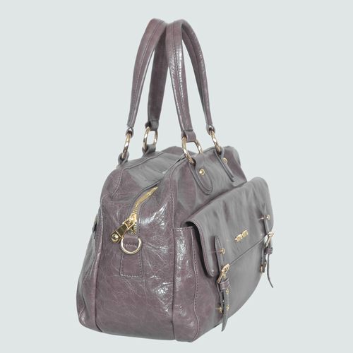 90263 Miu Miu Shiny Tote Borse in pelle 90.263 viola